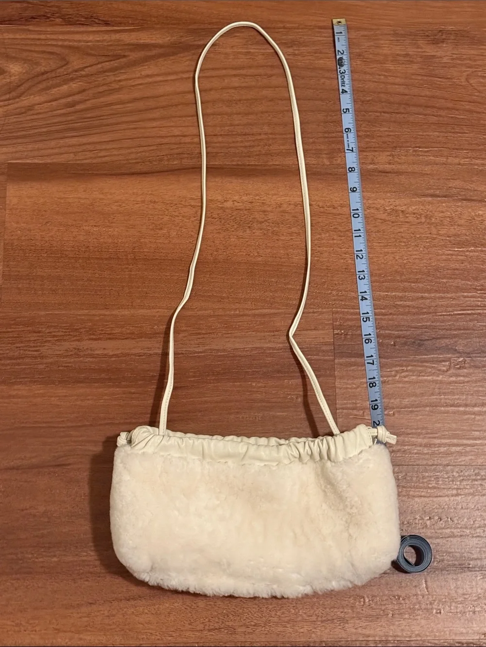 Studio Amelia Cream Faux Shearling Shoulder Bag-Reversible